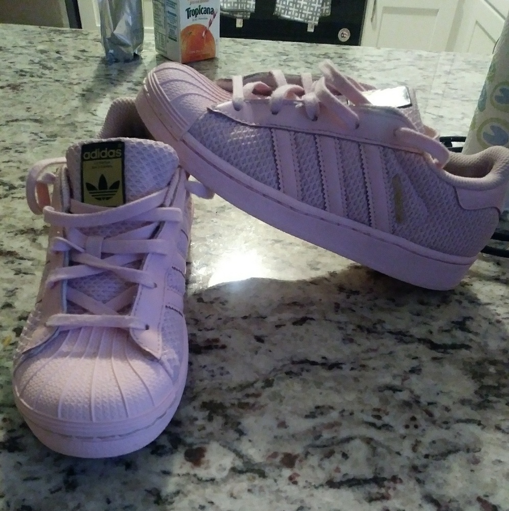 Pink kids adidas sneakers